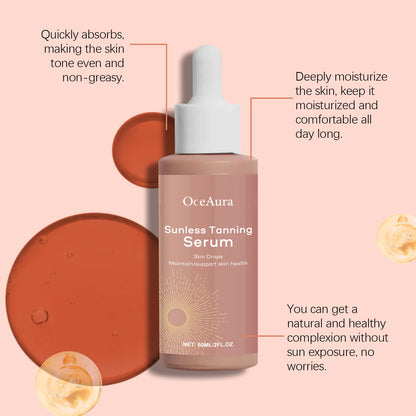 Self Tanning Drops Moisturizing Facial Tan Serum Relieve Dry Rough Prevent Sunburn Shine Brown Body Bronzer Tanning Accelerator
