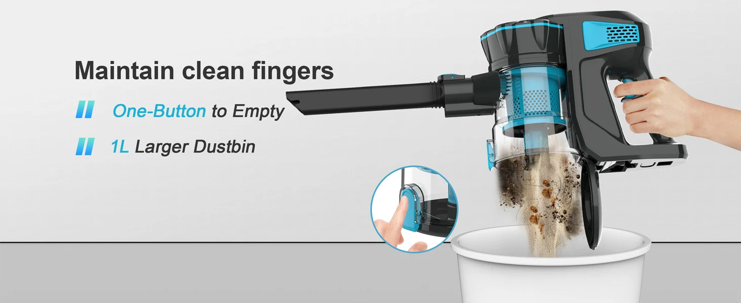 INSE Cordless Vacuum Cleaner, 20KPa Stick Vacuum up to 40min Runtime, 6-in-1 Cordless Stick Vacuum for Household Cleaning