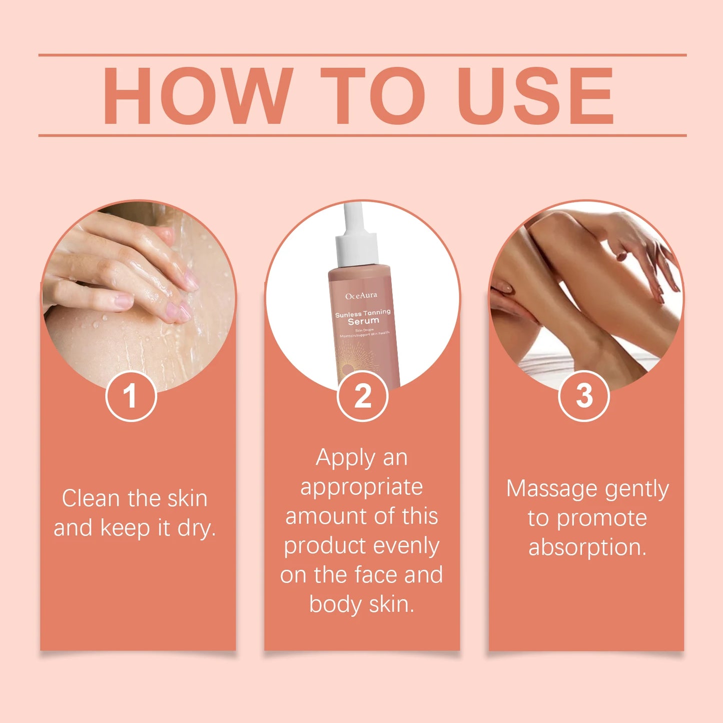 Self Tanning Drops Moisturizing Facial Tan Serum Relieve Dry Rough Prevent Sunburn Shine Brown Body Bronzer Tanning Accelerator